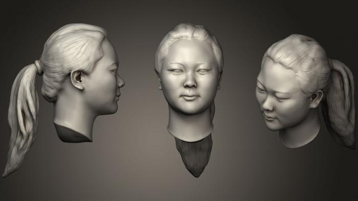 نموذج ثلاثي الأبعاد لآلة CNC تشريح الهياكل العظمية والجماجم رأس الفتاة